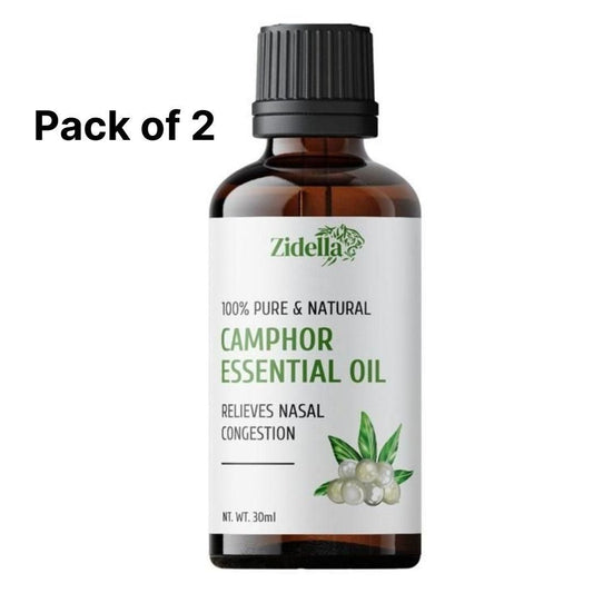 Zidella Natural Camphor Essential Oil for Skin & Hair Care - 30ml (Pack of 2)